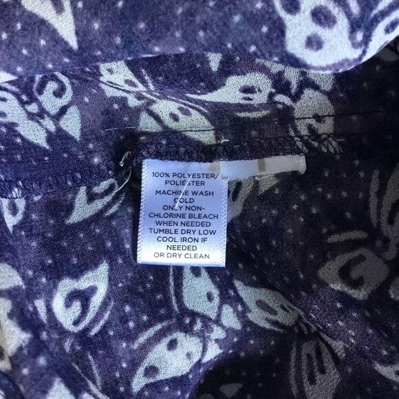 Long sleeve sheer butterfly blouse ruffle collar and sleeves cottagecore floaty - Picture 6 of 6